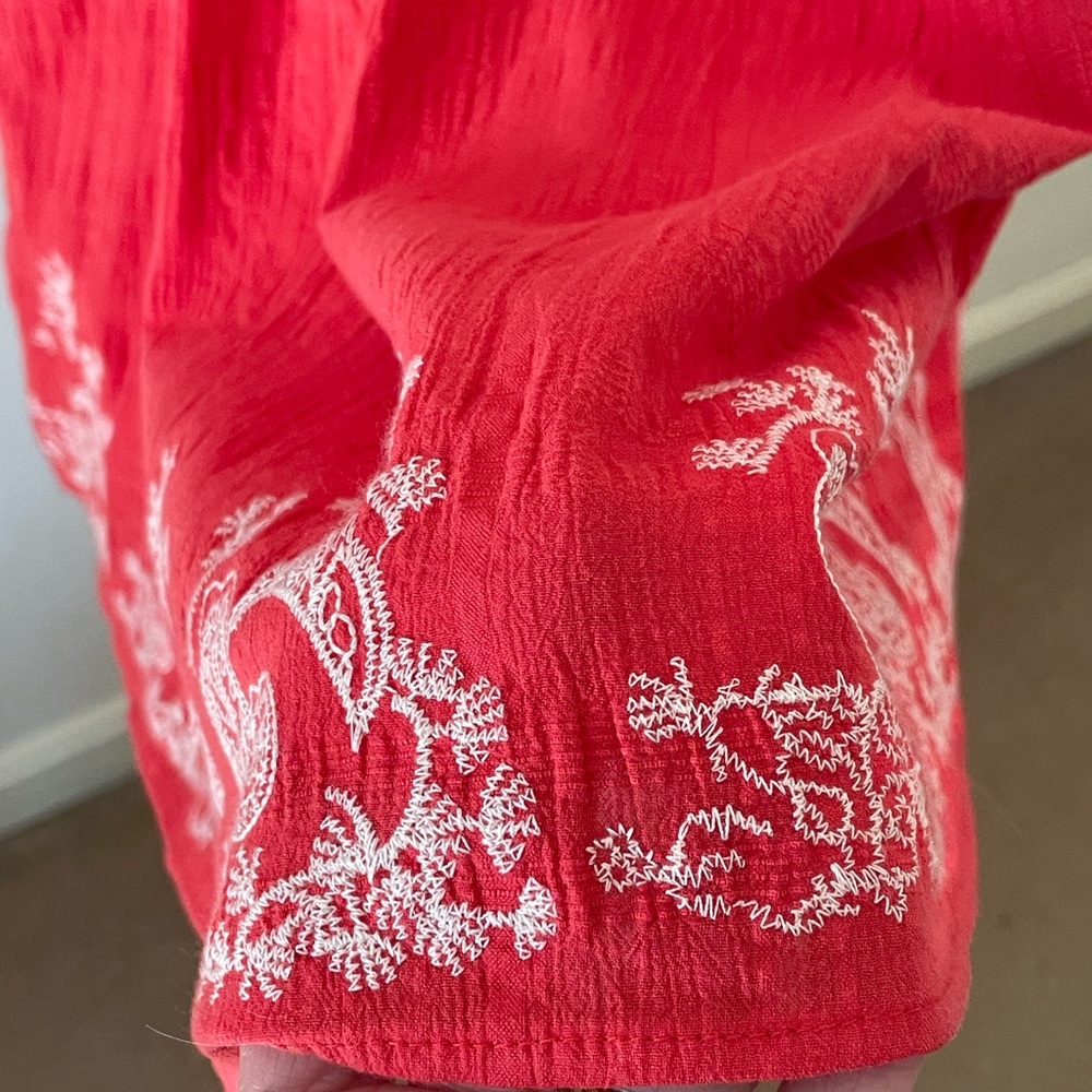 Chelsea & Violet 100% cotton lined Boho raglan seersucker/embroidery tunic/dress - Picture 2 of 10